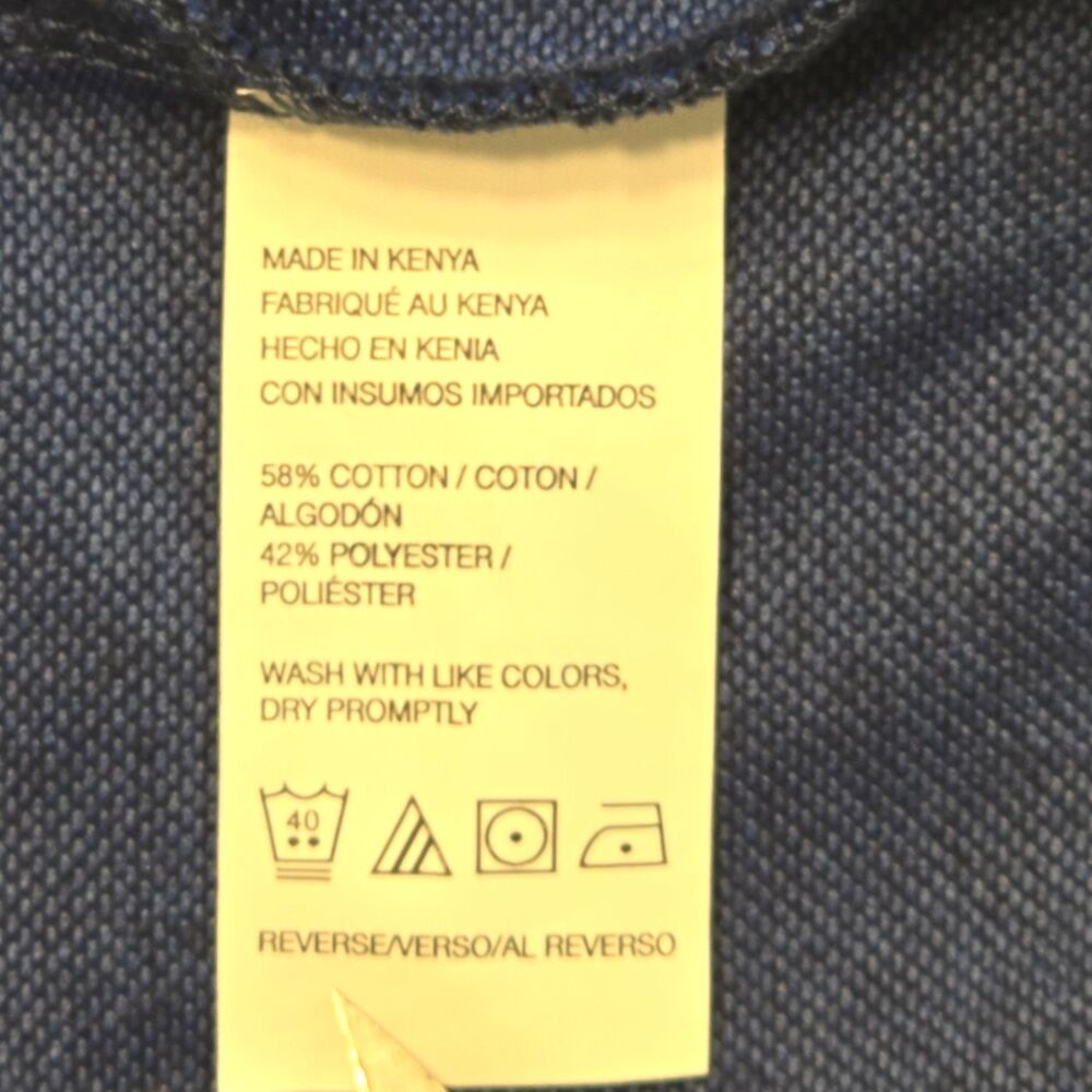 Van Heusen “Never Tuck” Polo Shirt – Size XL Slim Fit – Deep Blue with Pale‎ B - Picture 7 of 8